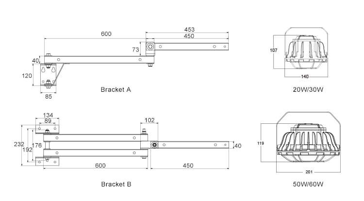 LAMPARA PARA ANDENES DE 30-50-100WATT 220VAC - Imagen 4